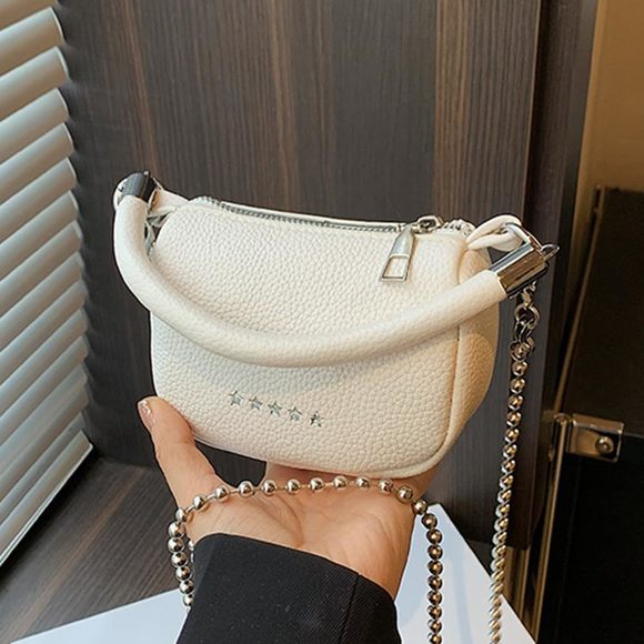 Small Handbag, Minimalist Retro Saddle Bag Chain Shoulder Bag, Casual :[ - Picture 5 of 6